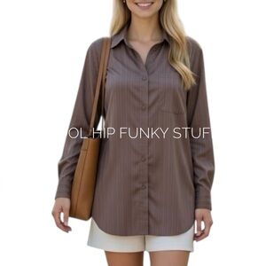 CLOTH & STONE Anthropologie Top Petite Small Purple Shirt Striped Blouse